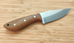 Bur Oak Goldilocks #444 handmade clip point hunting knife with stabilized Florida Bur Oak handle