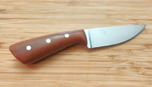Florida Wild Plum Caping Knife #451 right side view with Florida state etch on brushed 1095 blade.