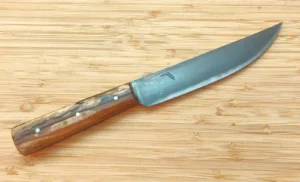 Handcrafted Spalted Pecan Small English Trade Knife #471 with a dramatically figured Florida Spalted Pecan handle and etched Florida Logo on an antiqued blade.
